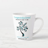 ツインズ祖母はピンクブルーファミリーツリーになる カフェラテマグ (右)