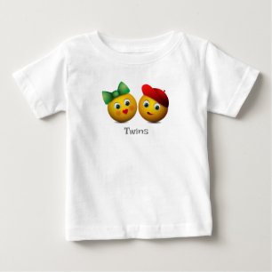 ツインズ絵文字の愛のハート ベビーTシャツ