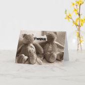 ツインズ誕生ダブルおもしろい、喜びと愛のおめでとう カード (黄色い花)