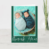ツインズ誕生フォトカード | ドゥラス新生児ギフト サンキューカード (正面)