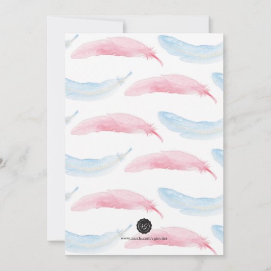 ツインズ誕生日リトルエンジェル招待状 招待状 (裏面)