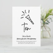 ツインズ10th誕生日パーティーへの招待 招待状 (スタンド正面)