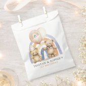 ツインズ1stバースデーウォーターカラーテディベア フェイバーバッグ (クリップ留めされた状態)