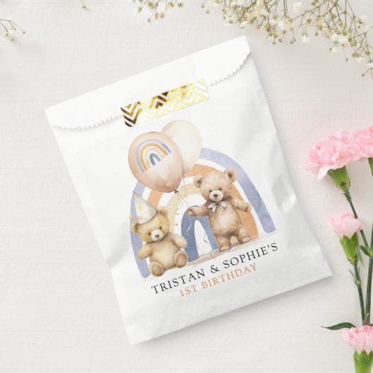 ツインズ1stバースデーウォーターカラーテディベア フェイバーバッグ (封をした状態)