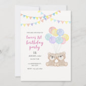 ツインズ1st誕生日パーティー 招待状 (正面)