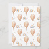 ツインズ1th誕生日の水の色テディベアバルーン 招待状 (裏面)