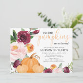 ツインズ2小さなかぼちゃの秋フローラベビーシャワー 招待状 (スタンド正面)