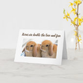 **ツインズ**おめでとうダブル愛/おもしろい カード (黄色い花)