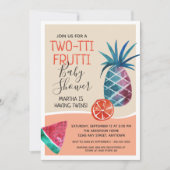 ツインズ ツーファン フルーティー ベイビー シャワー 招待状 (正面)