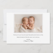 ツインズ フォト アナウンスメント カード 2倍の祝福 (裏面)