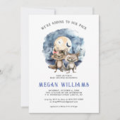 ツインズ・ワーウルフ | ハロウィーンの赤ちゃんシャワー 招待状 (正面)