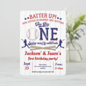 ツインズ、1歳の誕生日、野球 招待状 (スタンド正面)