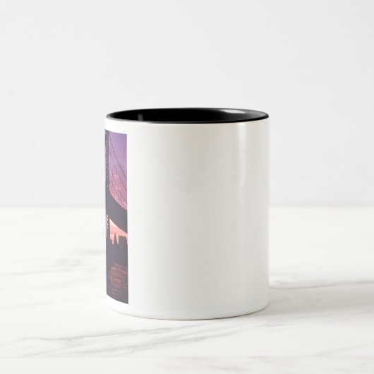 ツインタワーとマンハッタンブリッジタワーAt Su ツートーンマグカップ (中央)