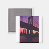 ツインタワーとマンハッタンブリッジタワーAt Su マグネット (正面/裏面)