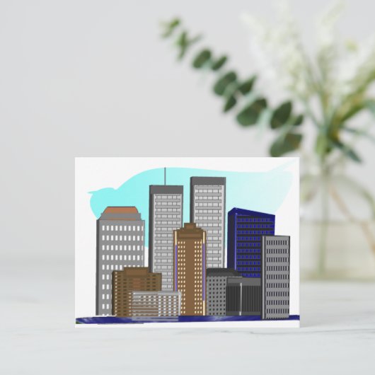 ツインタワーズニューヨーク – アートユニークギフト ポストカード (スタンド正面)