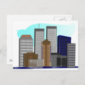 ツインタワーズニューヨーク – アートユニークギフト ポストカード (正面/裏面)