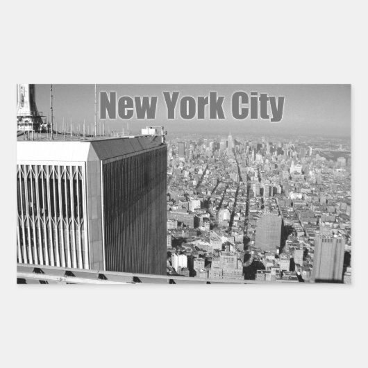 ツインタワーズワールドトレードセンターNYC 長方形シール (正面)