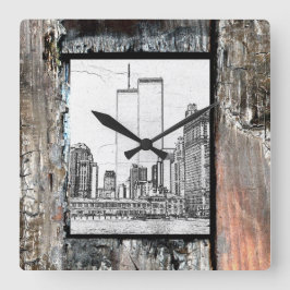 ツインタワーズ スクエア壁時計