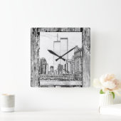 ツインタワーズ スクエア壁時計 (ホーム)