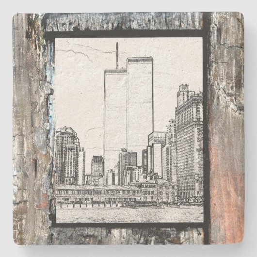 ツインタワーズ ストーンコースター (正面)