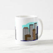 ツインタワーニューヨーク---ユニークな芸術のギフト コーヒーマグカップ (正面右)