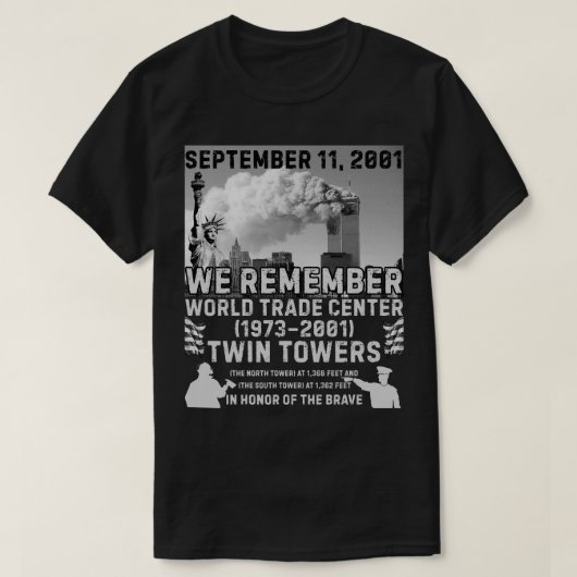 ツインタワー9/11 Tシャツ (デザイン正面)