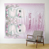 ツインダックスピンクフローラ背景 タペストリー (インサイチュ(横))