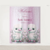 ツインダックスピンクフローラ背景 タペストリー (正面)