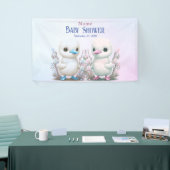 ツインダックスフローラベビーシャワーへようこそ 横断幕 (トレードショー)