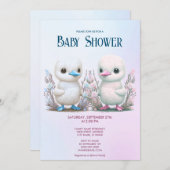 ツインダックスフローラベビーシャワー招待状 招待状 (正面/裏面)