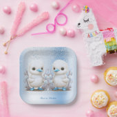 ツインダックスブルーフローラ紙プレート ペーパープレート (パーティー)