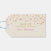 ツインツインツインズベビーシャワーピンク金ゴールド ギフトタグ (裏面横)