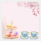 ツインツインベビーシャワー用お茶 スクエアシール (正面)