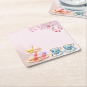 ツインツインベビーシャワー用お茶 スクエアペーパーコースター (アングル)