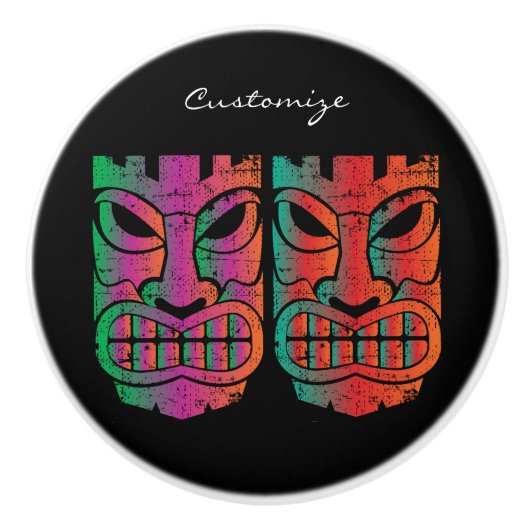 ツインティキ彫刻サンダー_コーブ セラミックノブ (正面)