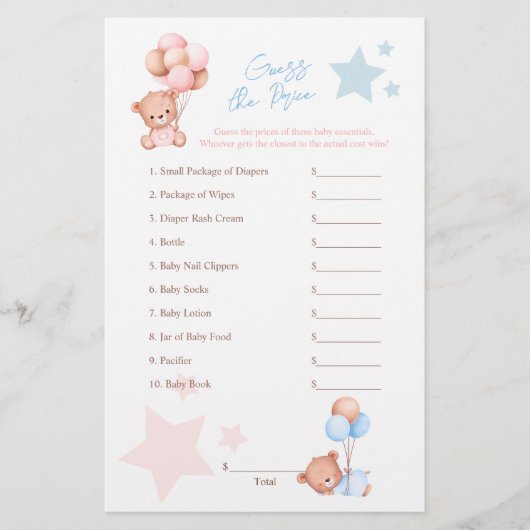 ツインテディはプライスゲームフライヤーを推測する チラシ (正面)