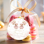 ツインテディは気球Bearly待ち赤ちゃんシャワー ラウンドシール