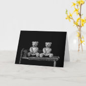 ツインテディベアーズ誕生日カード カード (黄色い花)