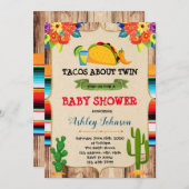 ツインテーマパーティーの招待に関するタコ 招待状 (正面/裏面)