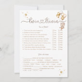 ツイントリビアゲームテディベア金ゴールドバルーン星 招待状 (正面)