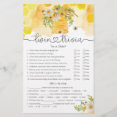 ツイントリビア甘いAs Can Bee Baby Shower Game (正面)