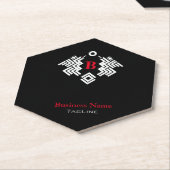 ツインドラゴン王室のエンブレムとイニシャル ペーパーコースター (アングル)