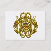 ツインドラゴン/金ゴールドケルト結び目模様ホワイト 名刺 (裏面)