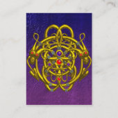 ツインドラゴン/金ゴールドケルト結び目模様紫ホワイト 名刺 (裏面)