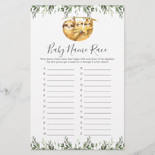 ツインナマズ赤ちゃんシャワー名レースゲーム (正面)