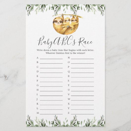 ツインナマズ赤ちゃんシャワーABCのレースゲーム (正面)