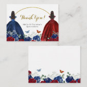 ツインネイビーブルーレッドローズプリンセスキンセアニラ エンクロージャーカード (正面/裏面)