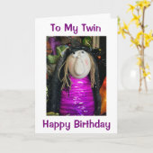 ツインハッピーバースデーアイラブユー カード (黄色い花)