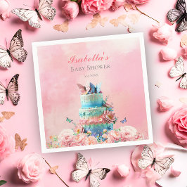 ツインバタフライベイビーシャワー スタンダードカクテルナプキン