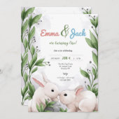 ツインバニーズの誕生日パーティー 招待状 (正面/裏面)